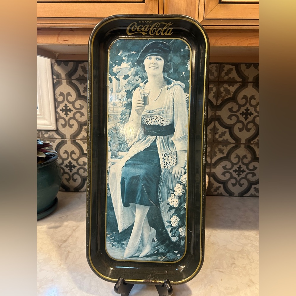 Vintage 1973 Dated Coca Cola Decorative Tray with Lady Illustration